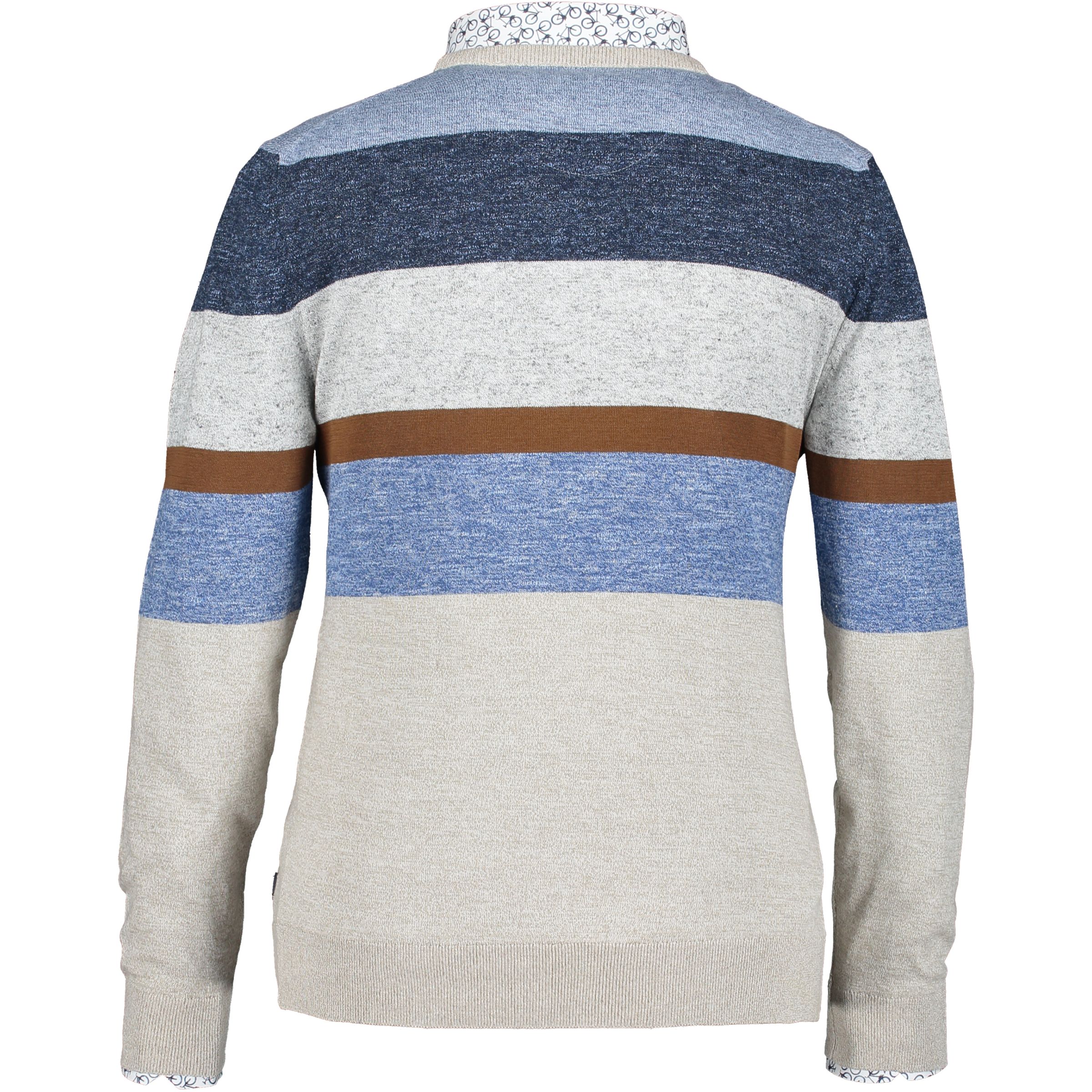 Gestreepte trui met ronde hals kit marine State of Art State of Art blauwe trui katoen met ronde hals